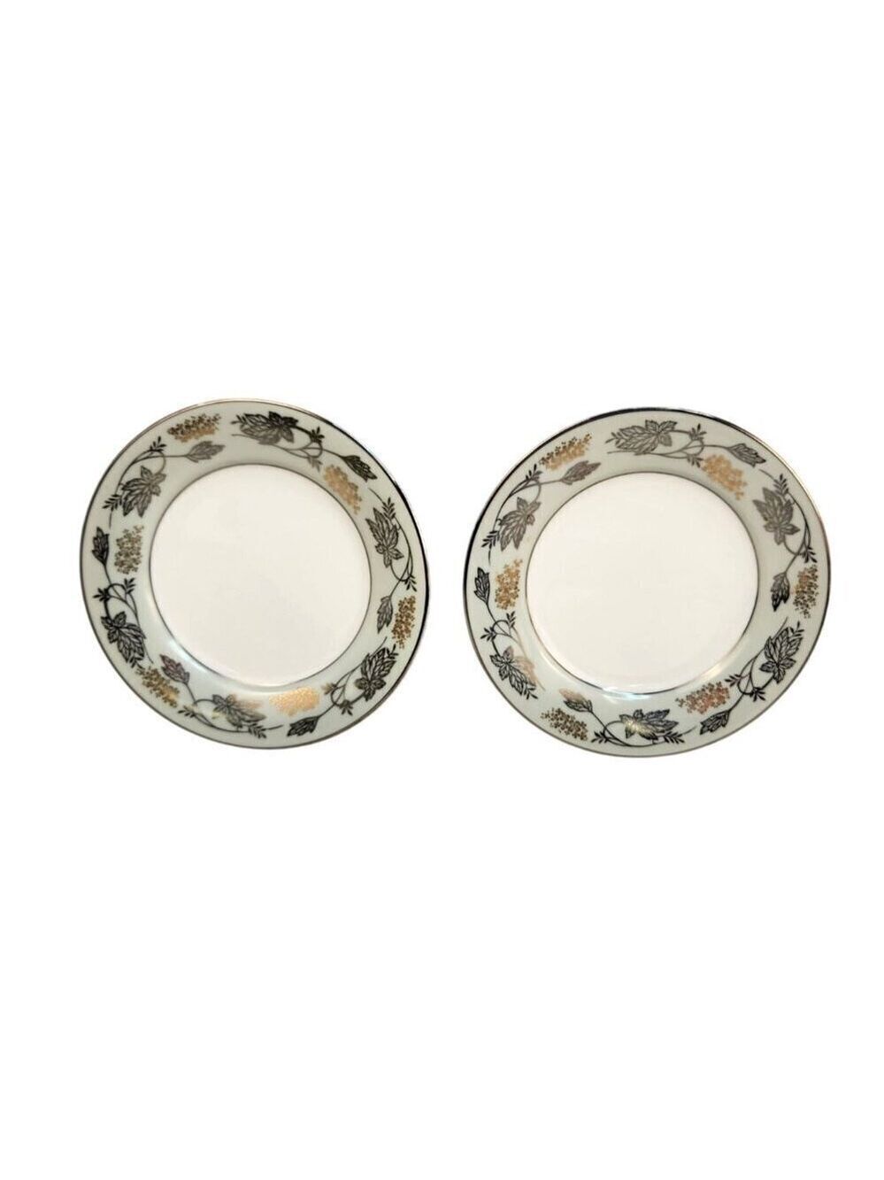 Noritake China Garland Bread & Butter Plates Set Of 2 Japan 5487 6.25" Floral De